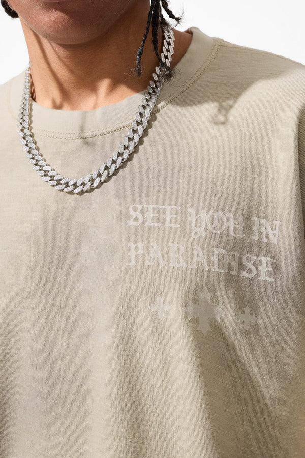 Cream wash Jordan Craig SYIP Inside Out T-shirt with graphic design, casual fit, and short sleeves.