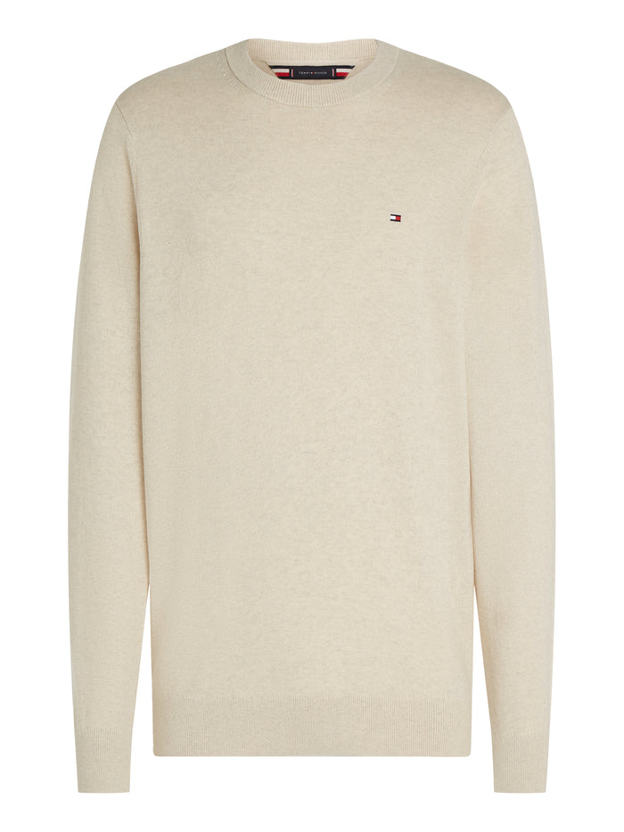 Crew Jumper with Cashmere in Oatmilk