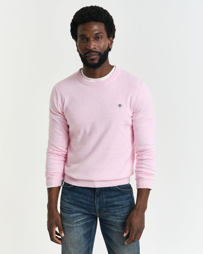 Crew Neck Sweater in Light Pink