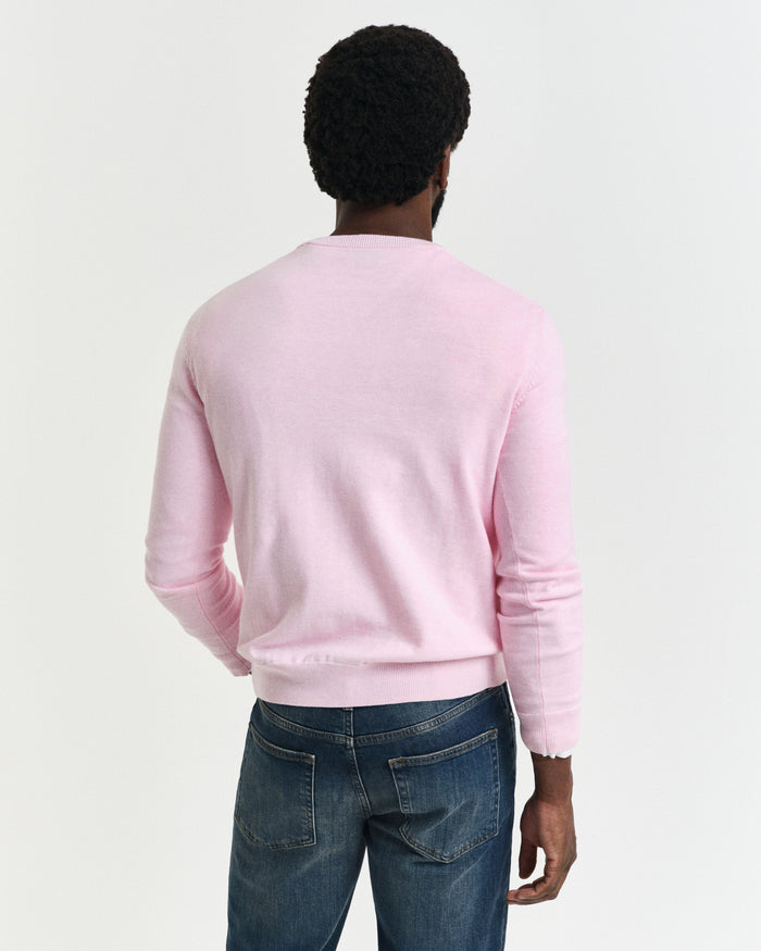 Crew Neck Sweater in Light Pink