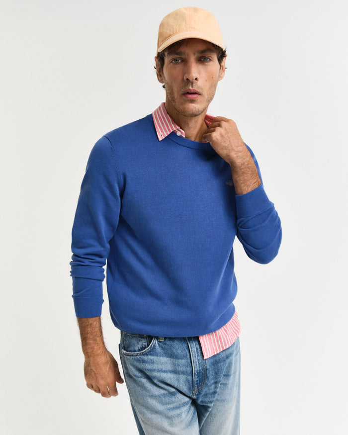 Crew Neck Sweater in Rich Blue