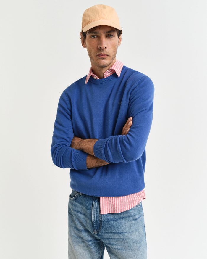 Crew Neck Sweater in Rich Blue