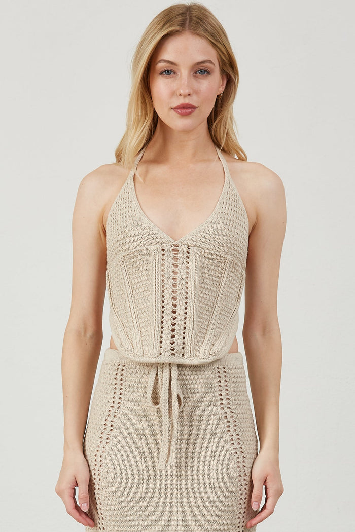 Crochet Halter Corset Top