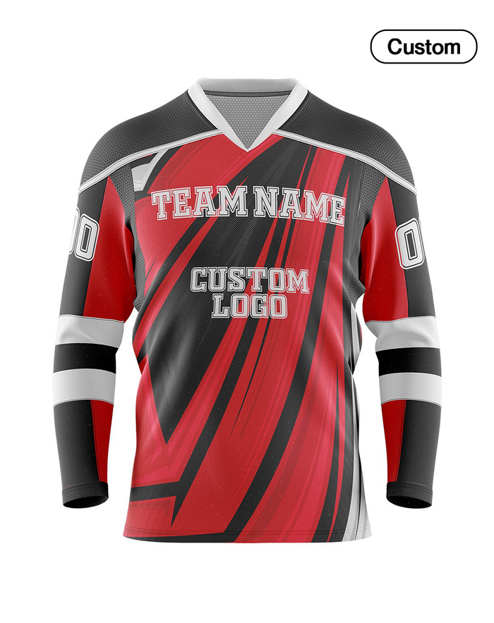 Custom Ice Hockey Jersey - Abstract Design - Personalized Team Kit