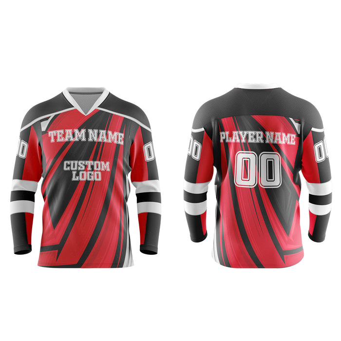Custom Ice Hockey Jersey - Abstract Design - Personalized Team Kit