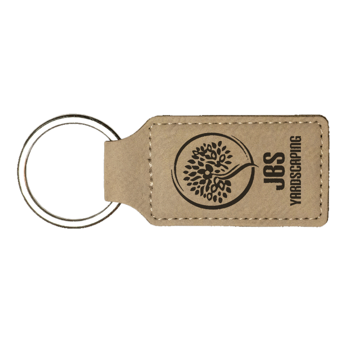 Custom Laserable Leatherette Rectangle Keychain - 2 3/4" x 1 1/4"  - LZR