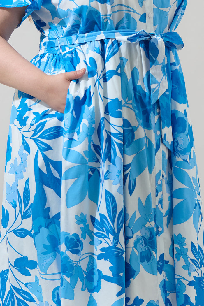 Darien Floral Aurelia Babydoll Midi Dress Curve