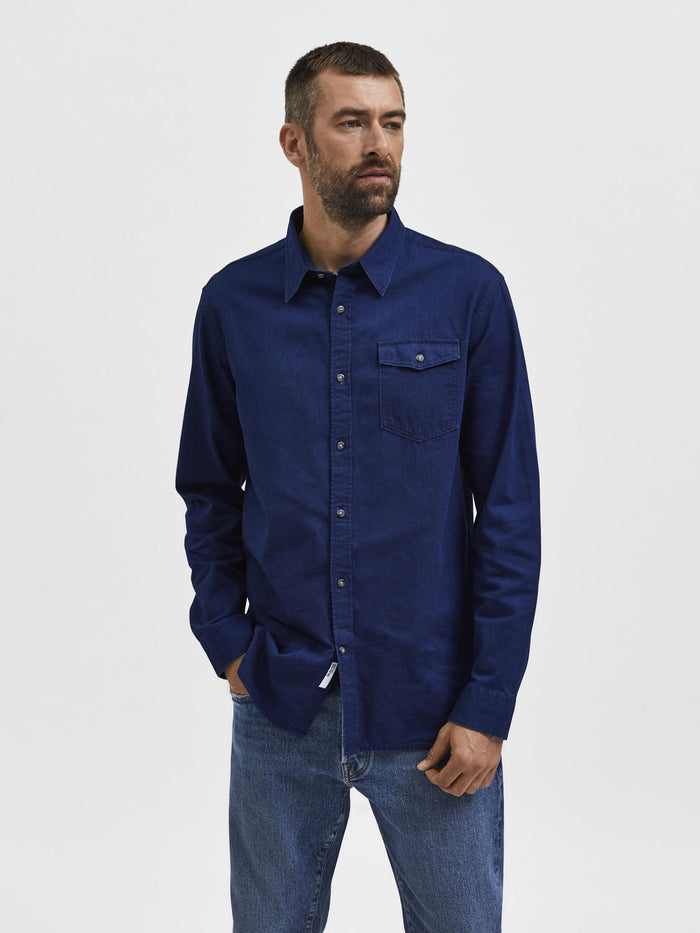 Dark Blue Denim Full Sleeves Shirt