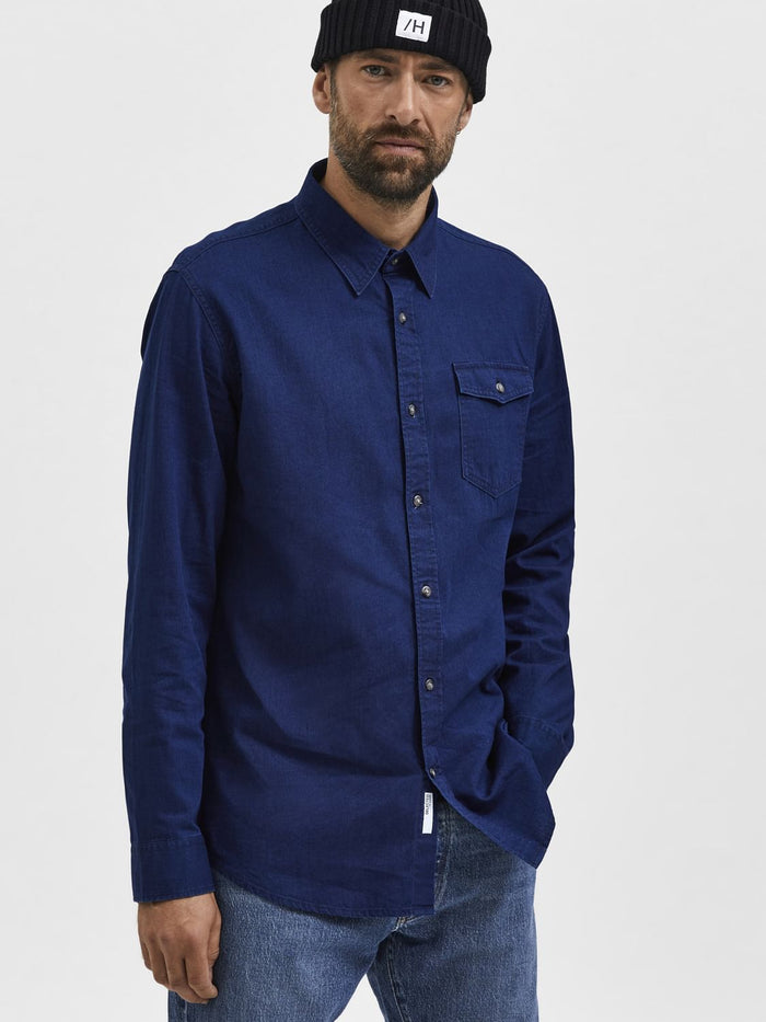 Dark Blue Denim Full Sleeves Shirt