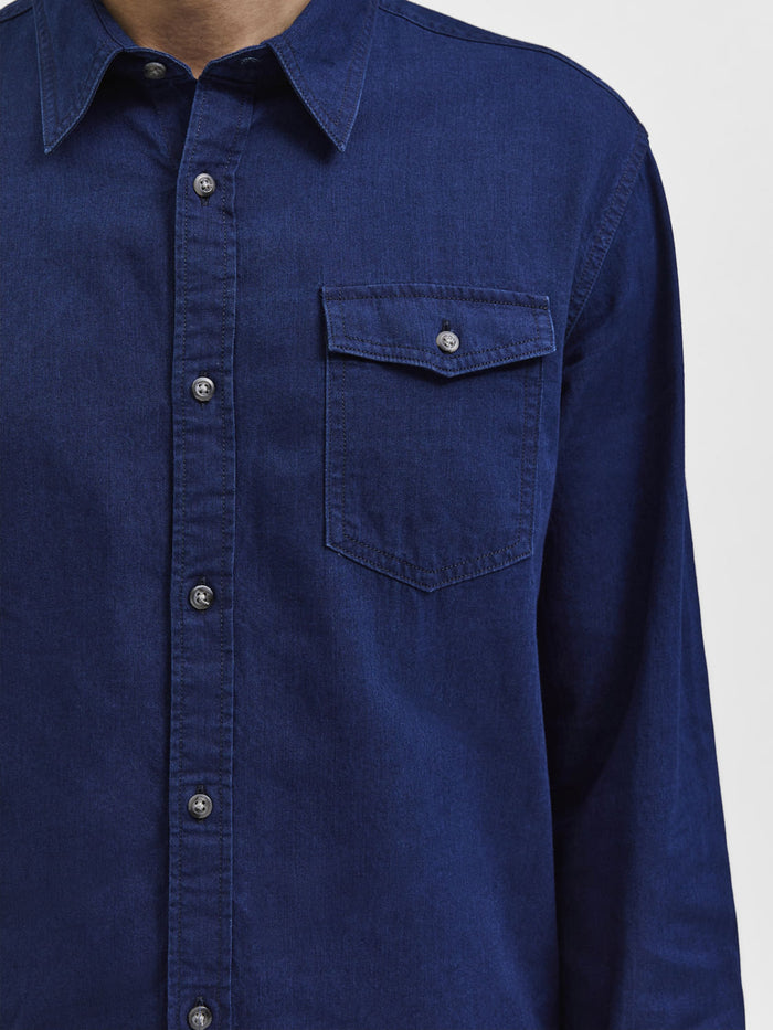 Dark Blue Denim Full Sleeves Shirt