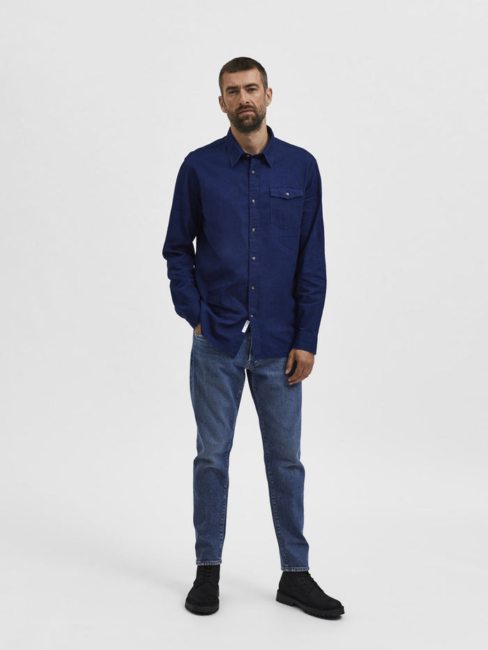 Dark Blue Denim Full Sleeves Shirt