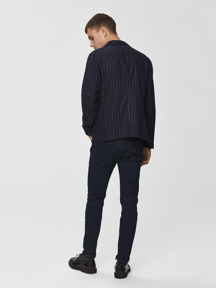 Dark Blue Mid Rise Leon Slim Fit Jeans