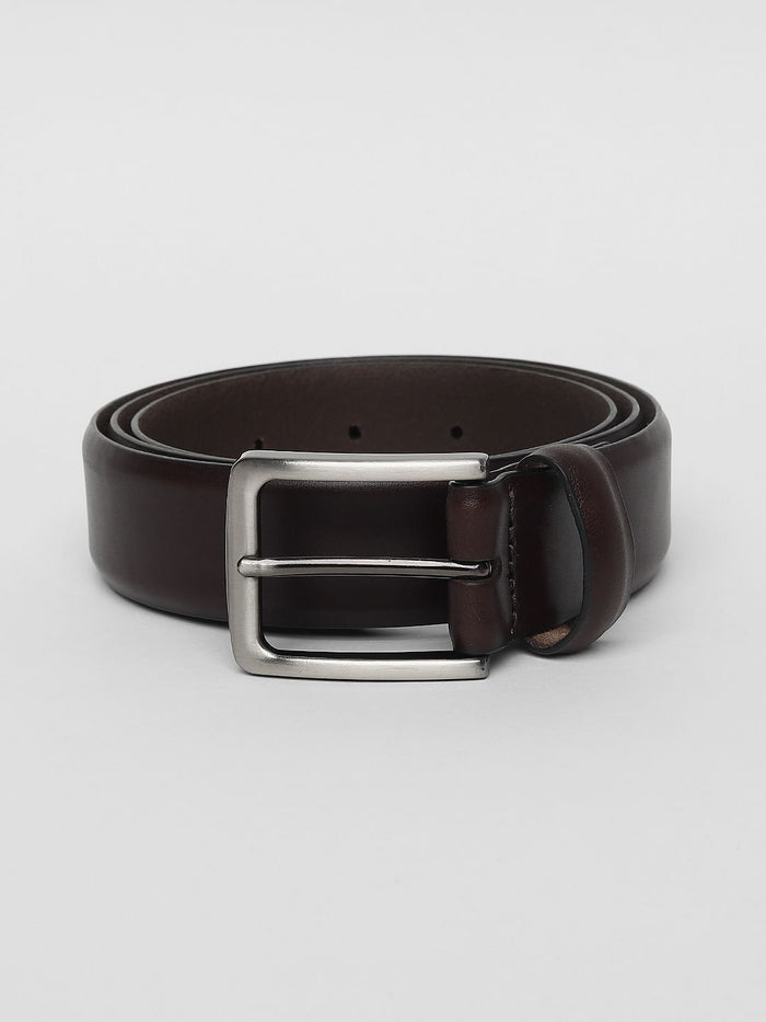 Dark Brown Leather Formal Belt