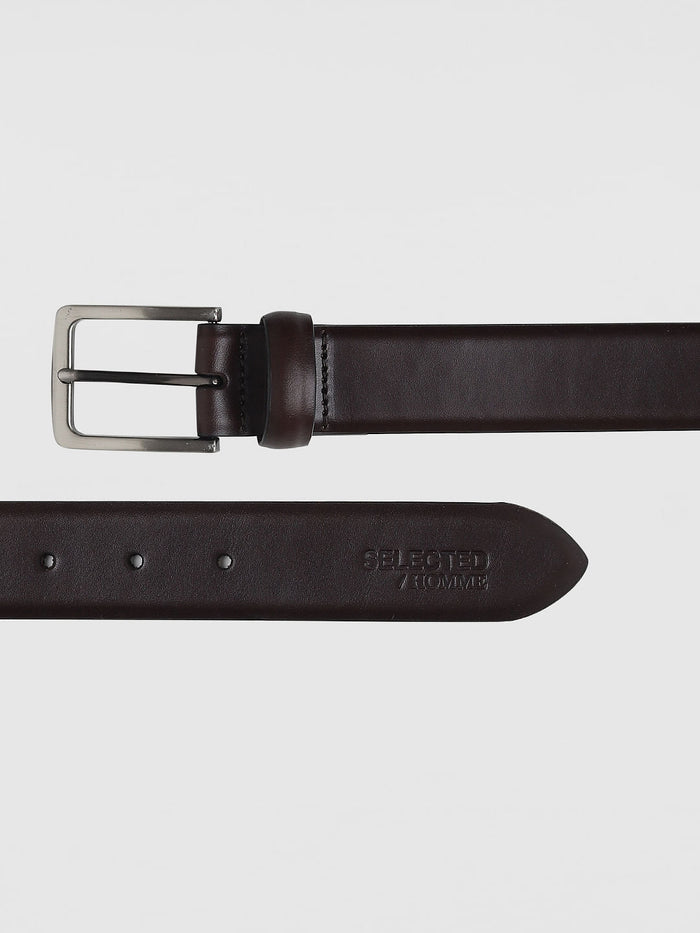 Dark Brown Leather Formal Belt