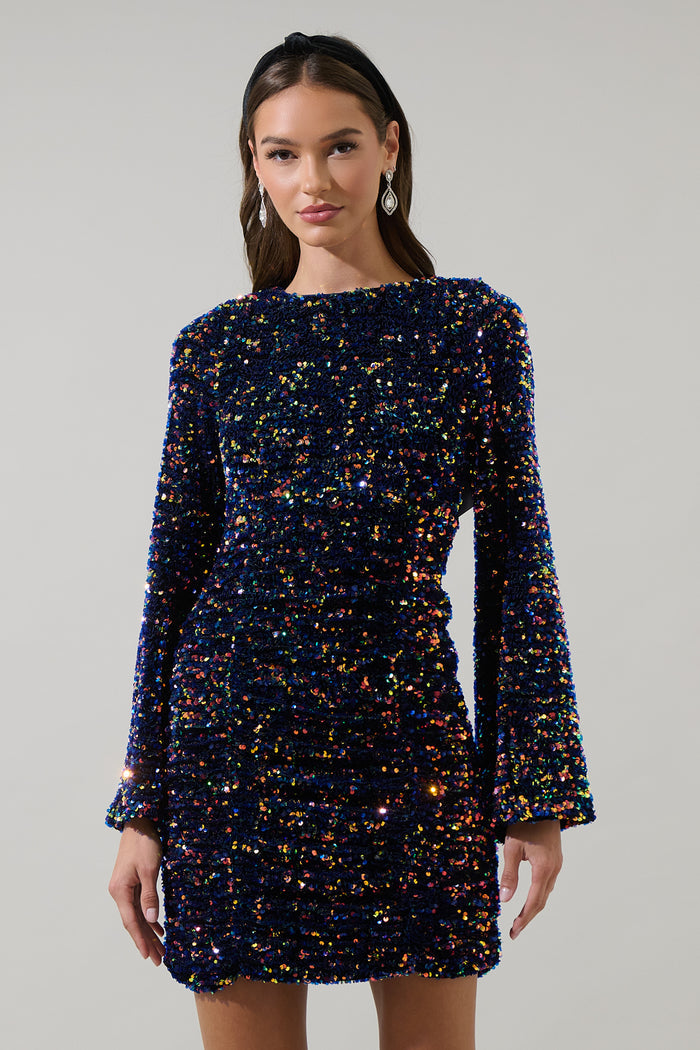Darla Sequin Cutout Back Mini Dress