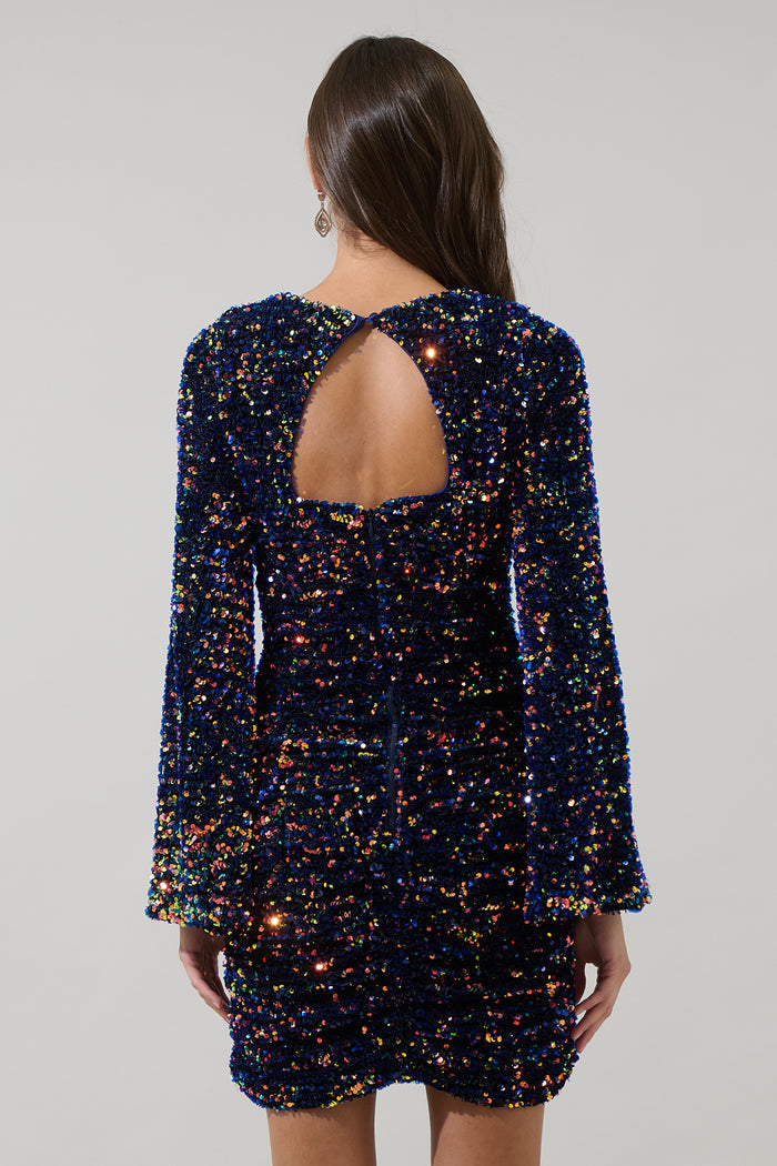 Darla Sequin Cutout Back Mini Dress