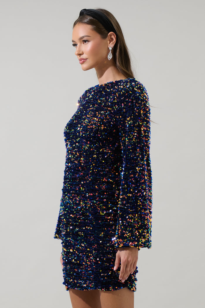 Darla Sequin Cutout Back Mini Dress