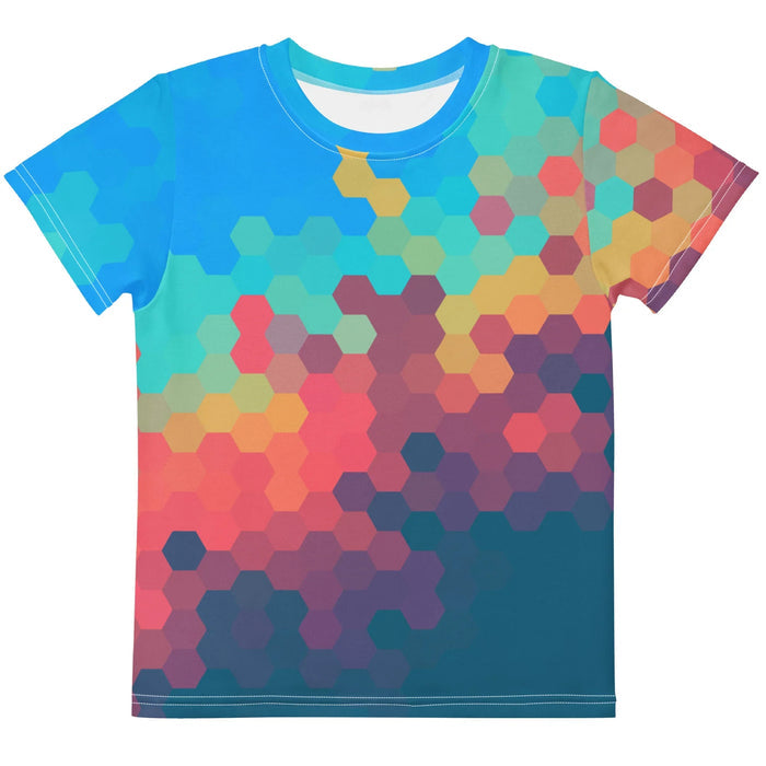 Day Break Kid's Tee in Geometric Twilight Gradient. CPSIA Compliant, OEKO-TEX® 100, REACH Compliant.