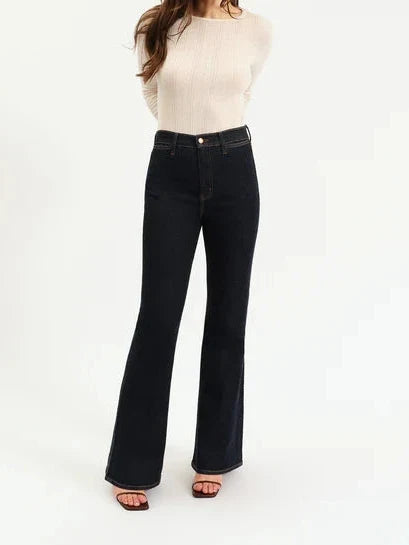 Daze Sunset Flare High Rise Leg in Rinse