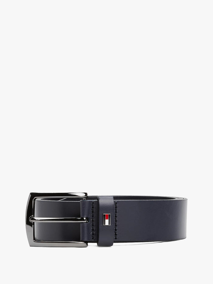 Denton Enamel Flag Leather Belt in Space