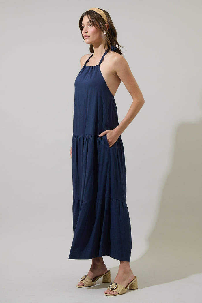 Disha Halter Neck Midi Dress