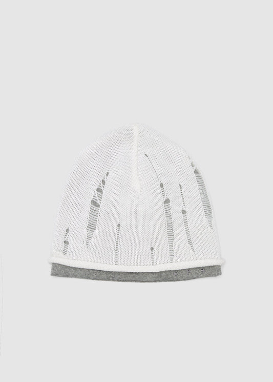 DISTRESSED KNIT BEANIE