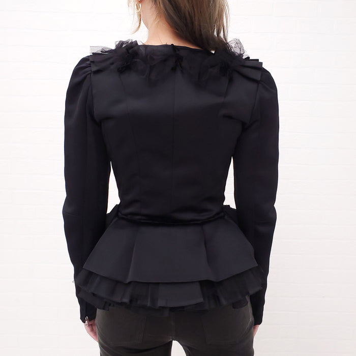 DOLCE & GABBANA BLACK JACKET WITH BOWS - SIZE 38