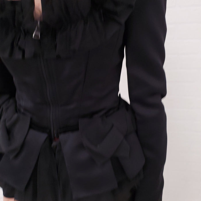 DOLCE & GABBANA BLACK JACKET WITH BOWS - SIZE 38