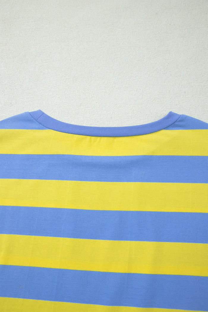 Dolman Tee Drawstring Skort Athletic 2pcs Set – Yellow Stripe