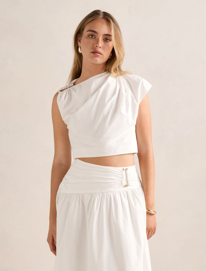 Dottie Draped Hardware Top Porcelain Co-Ord Forever New