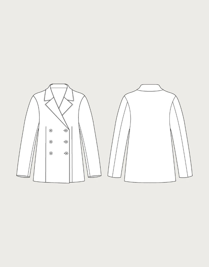 Double-Breasted Jacket Paper Sewing Pattern, The Assembly Line