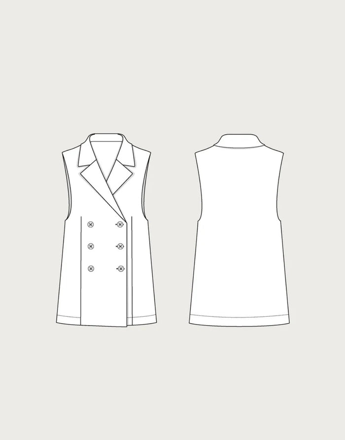 Double-Breasted Jacket Paper Sewing Pattern, The Assembly Line