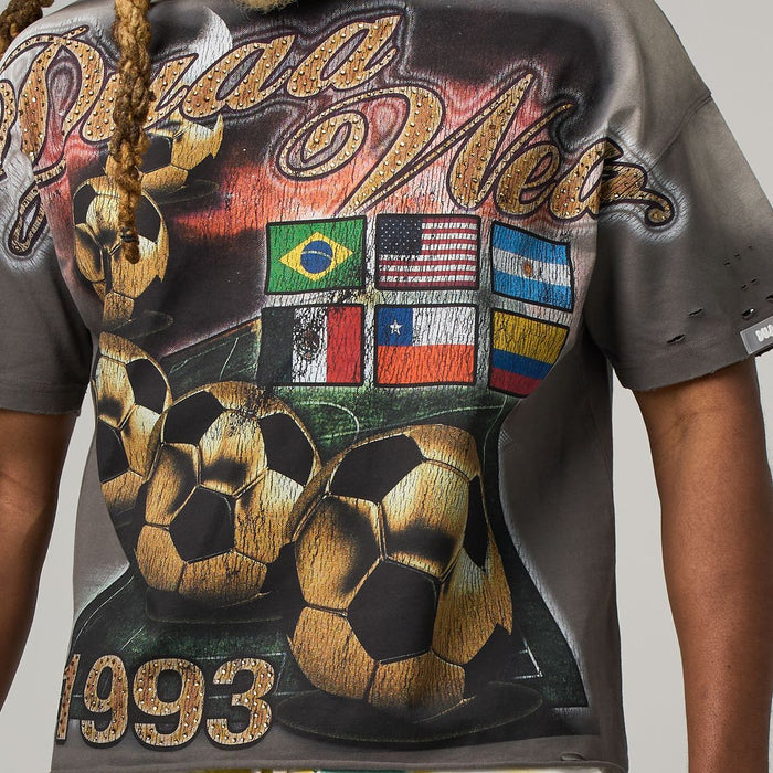 DUAA 'WC 93' Rhinestone T-Shirt in Grey