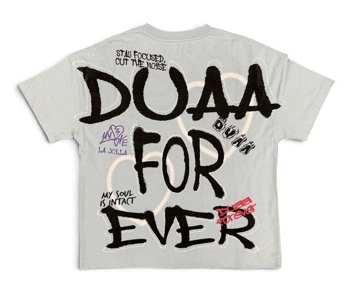 DUAA 'We Love' Rhinestone T-Shirt in Blue