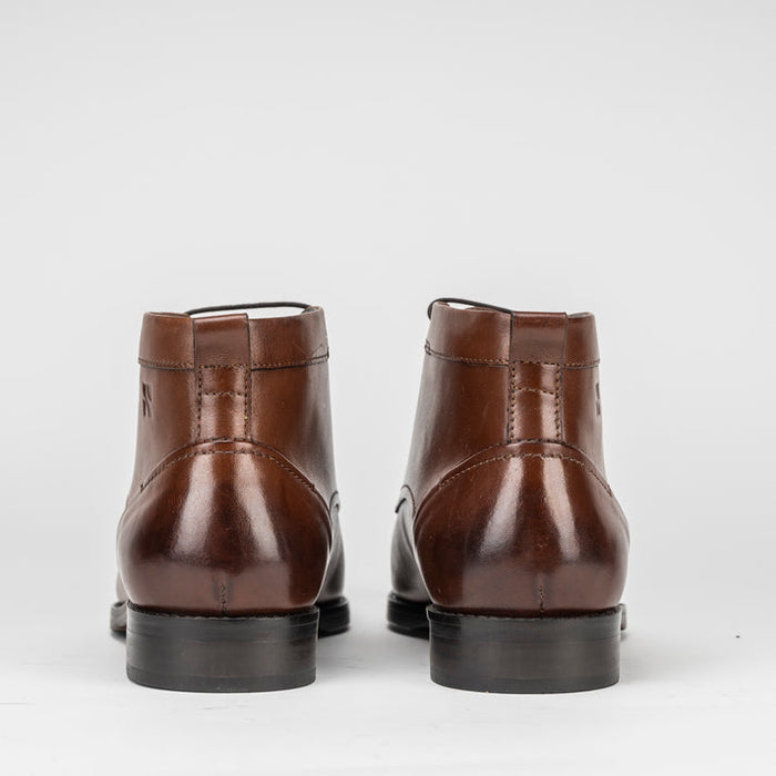 Dudley Leather Lace up Boots in Brown