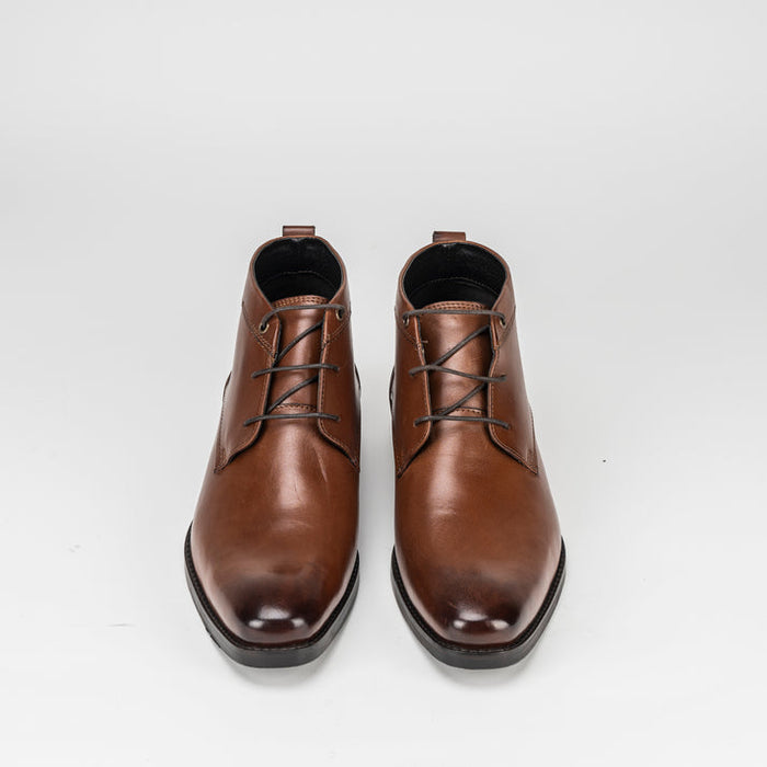 Dudley Leather Lace up Boots in Brown