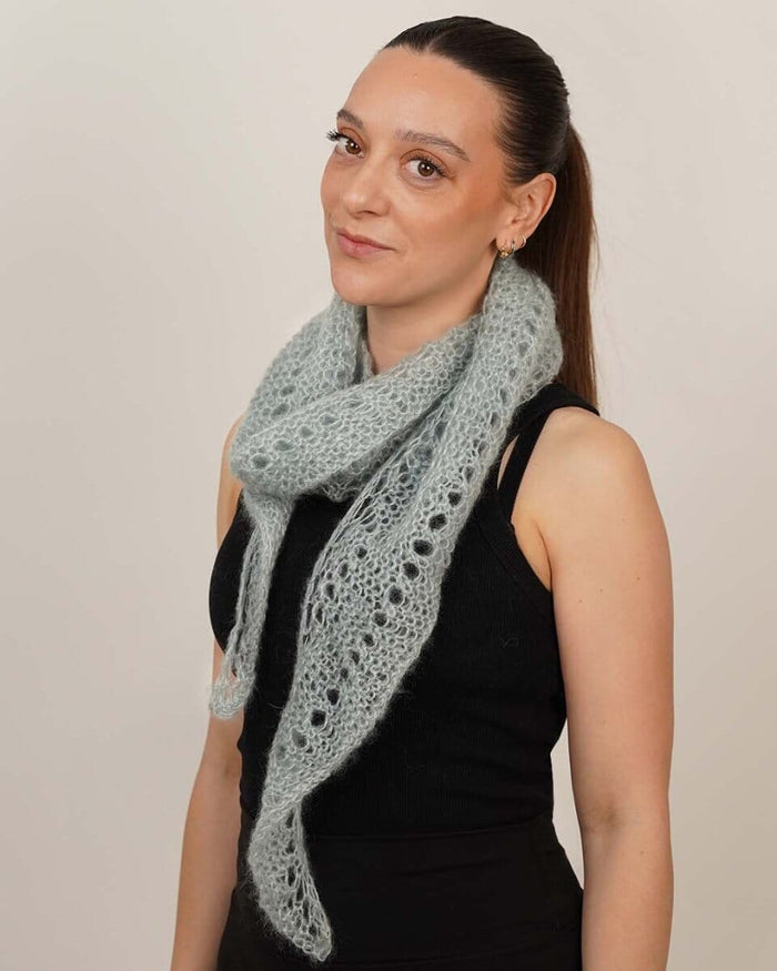 Easy Peasy Chunky Cloud Scarf, silk mohair knitting kit