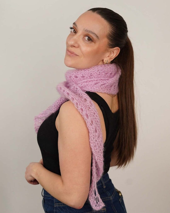 Easy Peasy Chunky Cloud Scarf, silk mohair knitting kit