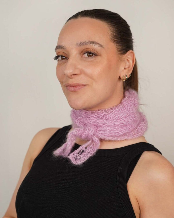 Easy Peasy Chunky Cloud Scarf, silk mohair knitting kit
