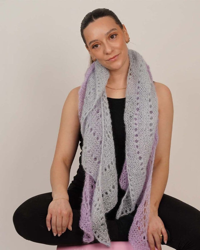 Easy Peasy Chunky Cloud Scarf, silk mohair knitting kit