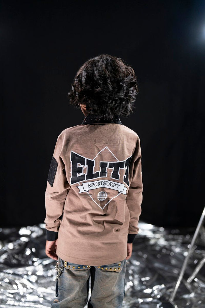 Elite Denim Kids 'Eternal Dreams' Polo Shirt in Brown