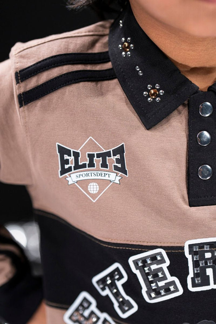 Elite Denim Kids 'Eternal Dreams' Polo Shirt in Brown