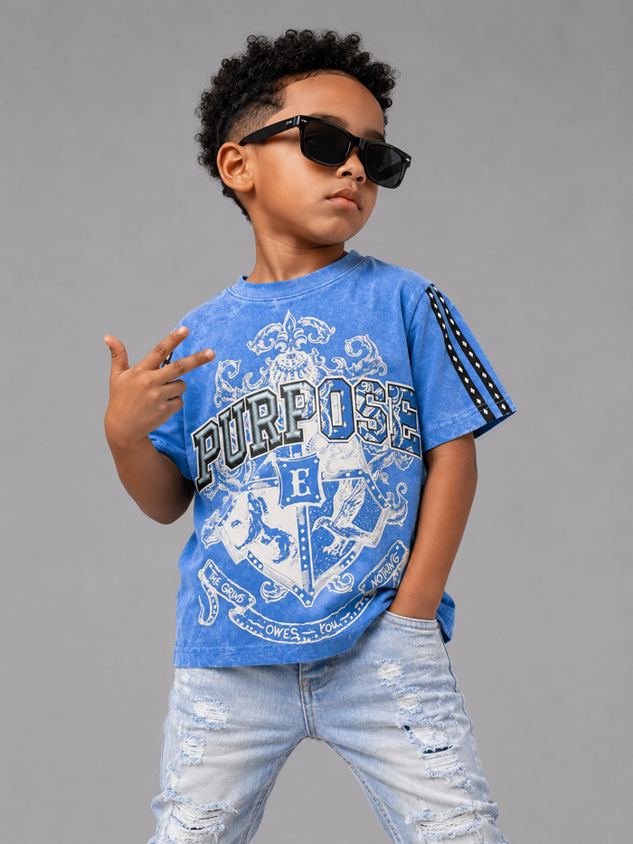 Elite Denim Kids 'Purpose' T-Shirt in Blue