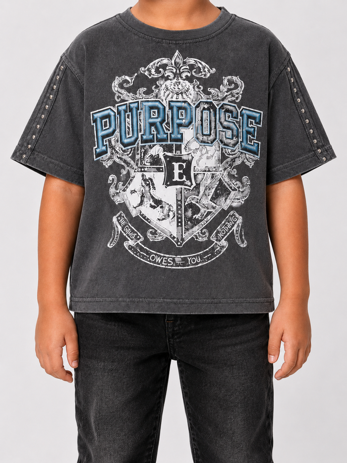 Elite Denim Kids 'Purpose' T-Shirt in Grey