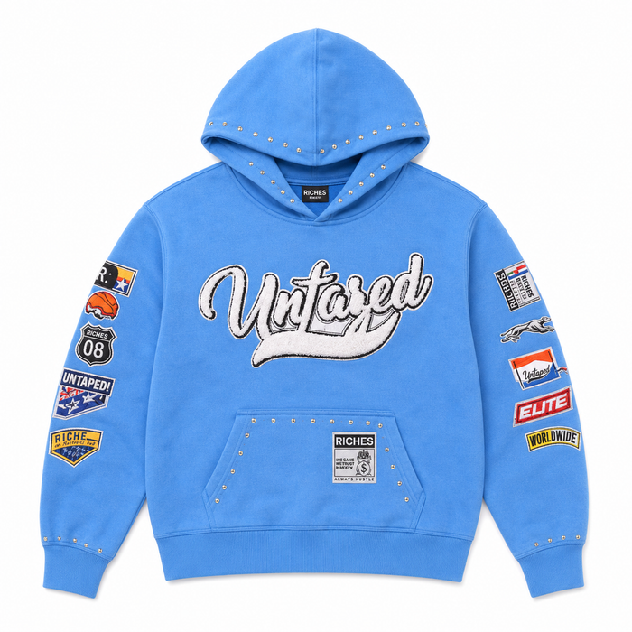 Elite Denim Kids 'Unfazed' Embellished Hoodie in Blue
