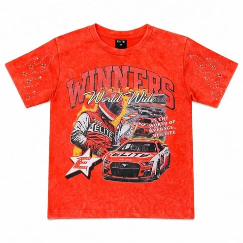 Elite Denim Kids 'Winners' T-Shirt in Orange