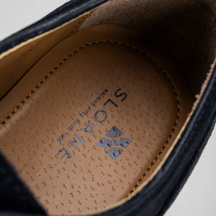 Elliot Suede Derby Shoes in Navy