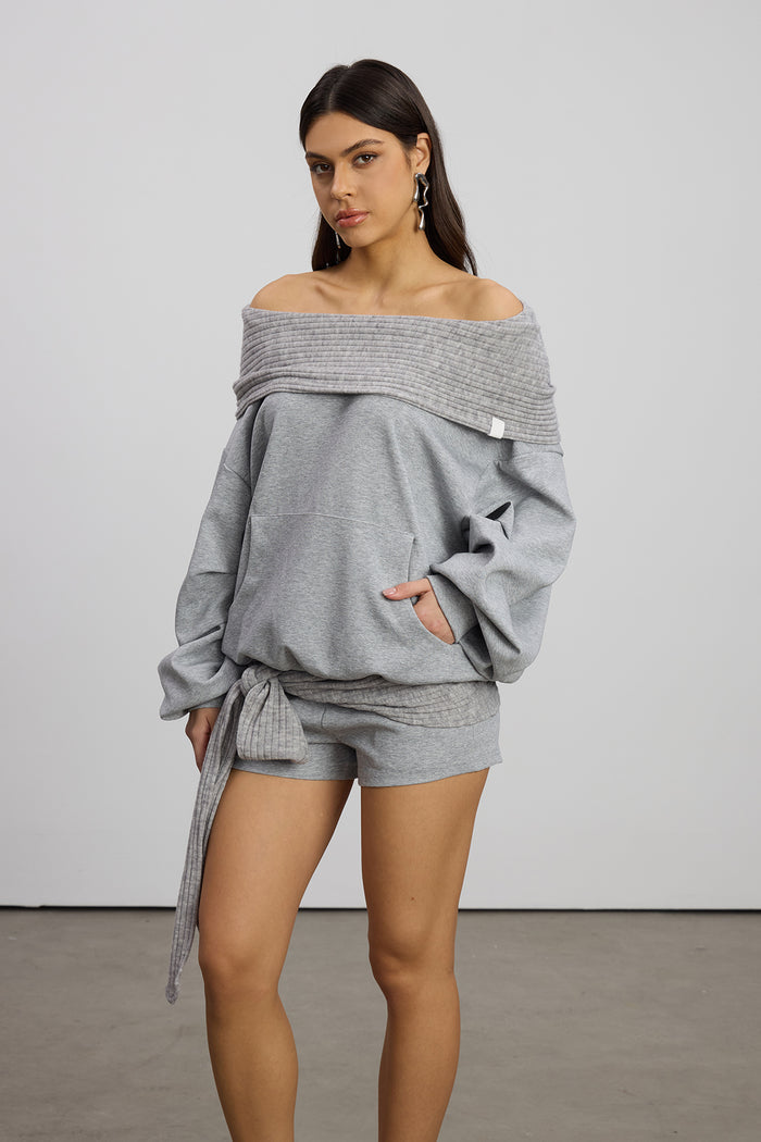 Emanuela Off Shoulder Tie Up Pants Set