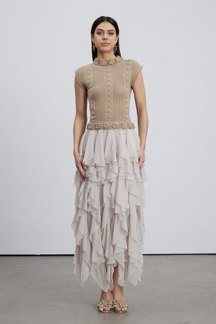 Embla Ruffle Knit Maxi Dress