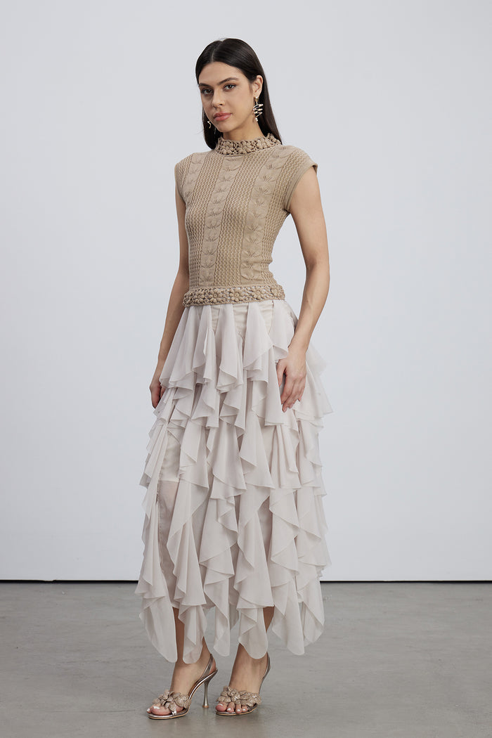 Embla Ruffle Knit Maxi Dress
